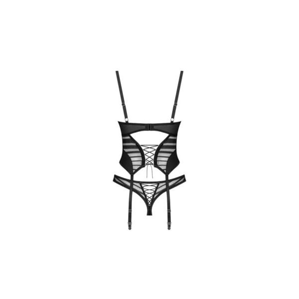 Lune Bellis corset et string - Noirs